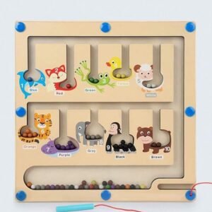 Color and Number Maze-Wooden Magnet Board Puzzles 