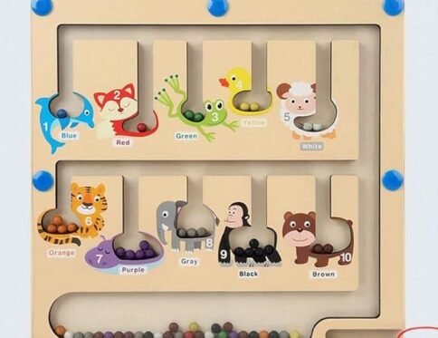Color and Number Maze-Wooden Magnet Board Puzzles 