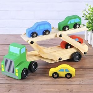 DIY Wooden Truck Toy Double deck Trailer