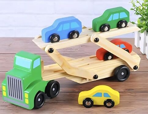  DIY Wooden Truck Toy Double deck Trailer