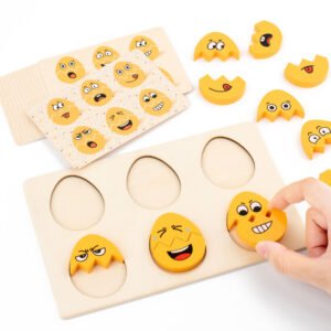 Wooden Emoticon Egg Education Puzzle