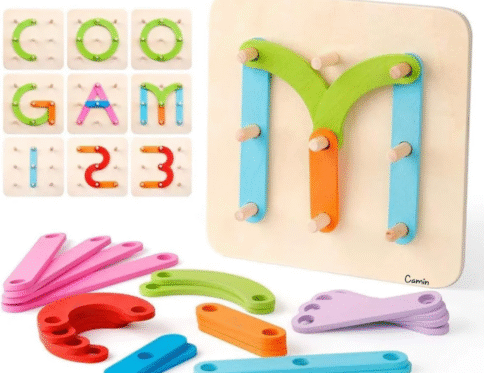 Wooden Alphabet Construction Puzzle Toy