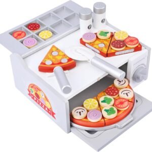 Wooden Toys Pizza Oven with Toppings & Accessories