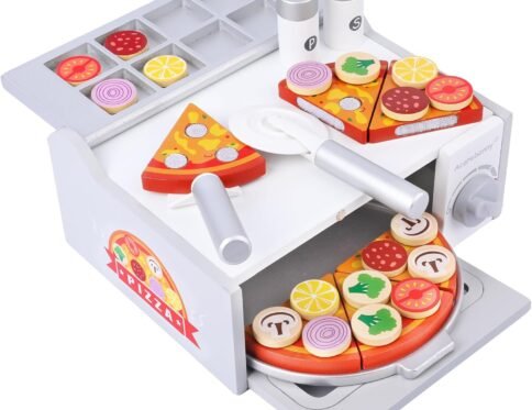 Wooden Toys Pizza Oven with Toppings & Accessories