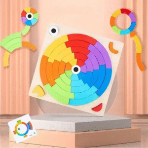 Wooden Rainbow Puzzle Learning Toy