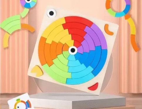 Wooden Rainbow Puzzle Learning Toy